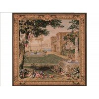 Gobelín Tapisserie Verdure Fontaine carree